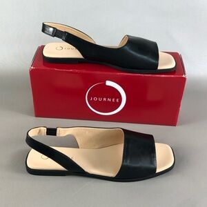 Journee Brinsley Black Slingback Sandals Size 9.5M